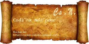 Csánk Nándor névjegykártya