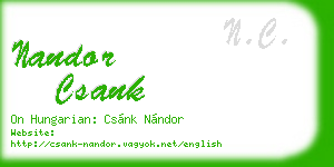 nandor csank business card