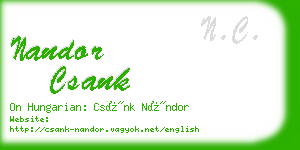 nandor csank business card